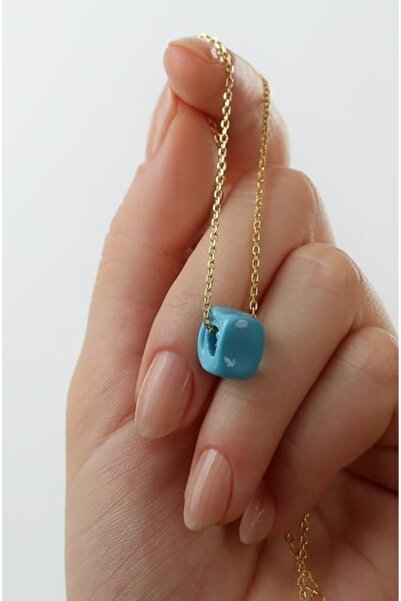 Genel Markalar Boncuk Mavi Kolye Boncuklu Kadın Detaylı Klasik Minik Zincir