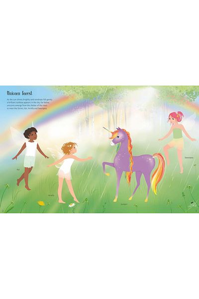Usborne Carte Cu Stickere - Sticker Dolly Dressing Rainbow Unicorns