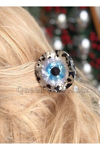 QUEEN AKSESUAR Πολυτελές μαργαριταρένιο στρογγυλό μεταλλικό μάνταλο με κόκκαλ...