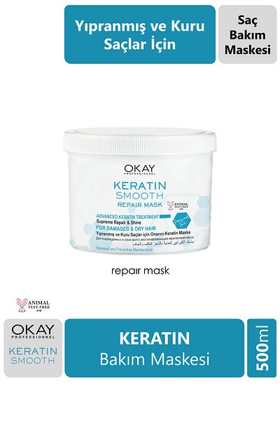 Okay Professional Hair Care mask - Smooth Keratin 500ml