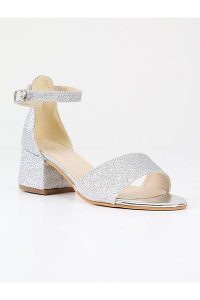 SIRRI Girl's Sparkle Glitter Heeled Evening Dress Sandals Shoes (26-36)