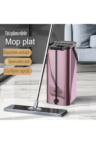 OEM Set Curatenie Arvada MagicClean, Mop Plat 6 rezerve, Galeata Doua Compartimente 40x16x18, Clatire