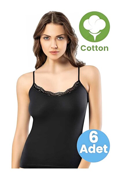 Uniquetrenders Жіноча майка на 6 бретельках з тонким мереживним декором з бав...