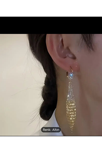 Marmara Parlak kubik zirkonya luks altin tinlu püskul damlali kupeler