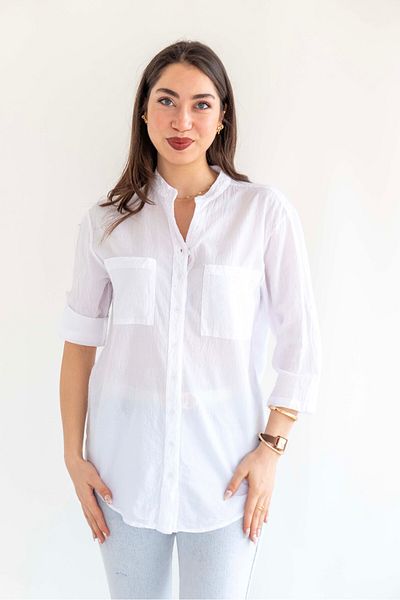 citycenterfashion Γυναικείο πουκάμισο μπλούζα μεγάλου μεγέθους 100% βαμβάκι Organic Cty-akc-755