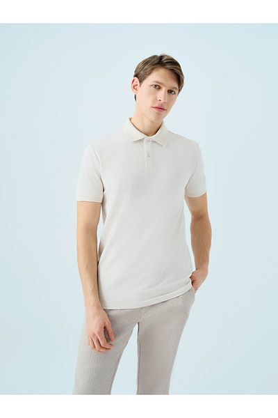 Loft Ανδρικό μπλουζάκι Regular Fit Polo Cream Lf2035136