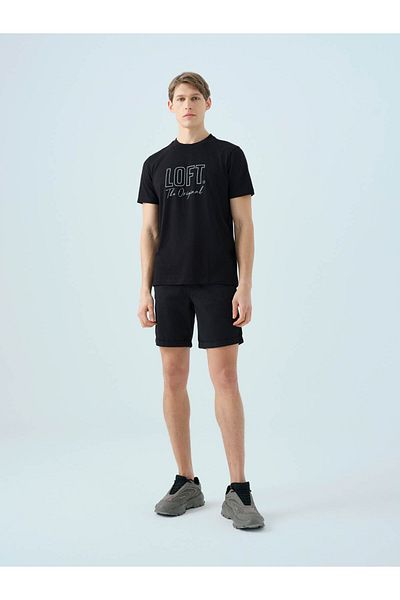 Loft Ανδρικό μπλουζάκι Regular Fit Μαύρο Lf2038646