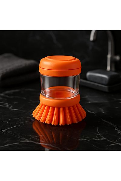 Home Dish Brush with Detergent Reservoir – Practical and Hygienic Cleaning Brush with Ergonomic Handle
