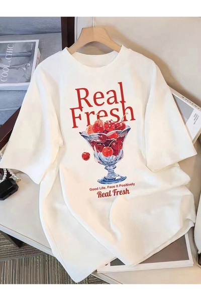 Jose Clothing Tricou imprimat cu mânecă scurtă cu croială supradimensionată