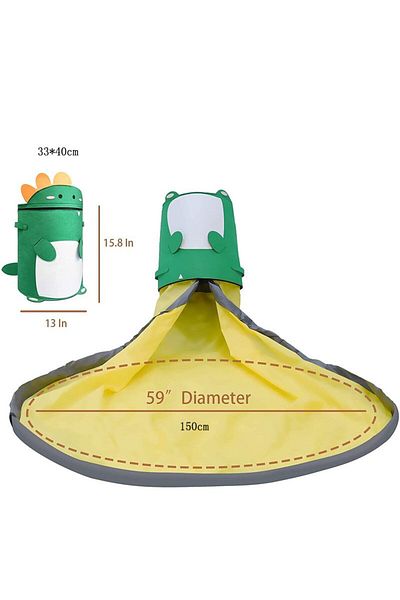 Flippy 2in1 Storage Box Carpet Toys and Lego Large Capacity, Height 40cm, Green Dinosaur