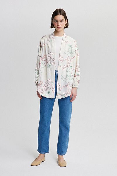 Touché Privé EMBROIDERED LINEN KIMONO