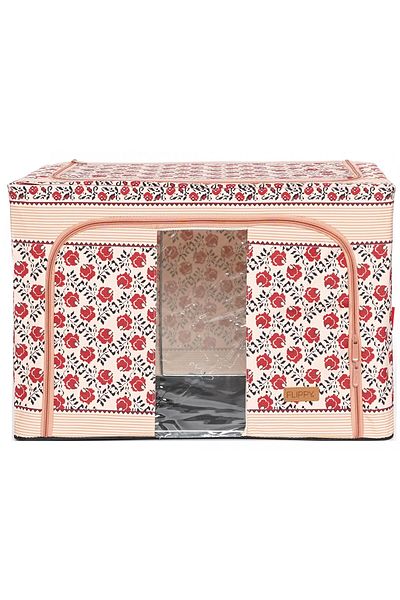 Flippy Flippy Foldable Storage Box, 100L, Window, 2 Doors, Metal Frame, Traditional Motif