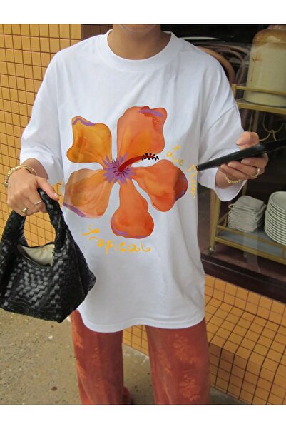 Bengi Clothing تي شيرت مطبوع بأكمام قصيرة وقصة كبيرة الحجم