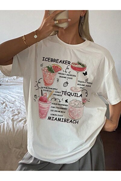 Jose Clothing Tricou imprimat cu mânecă scurtă cu croială supradimensionată