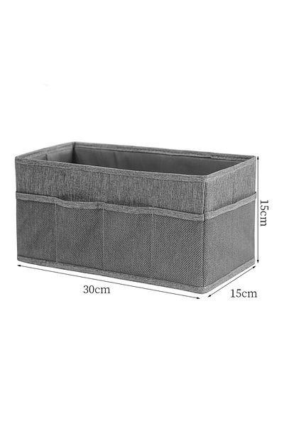Flippy Kitchen Storage Box, Snacks, Metal Frame, Foldable Polyester 30 X 15 X 15 Cm Gray
