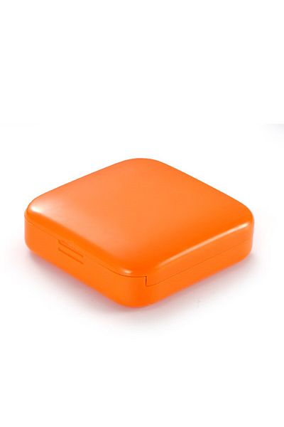 Flippy Medicine storage box, 2 compartments, Sliding, Orange, Square, Flippy Airtight closure