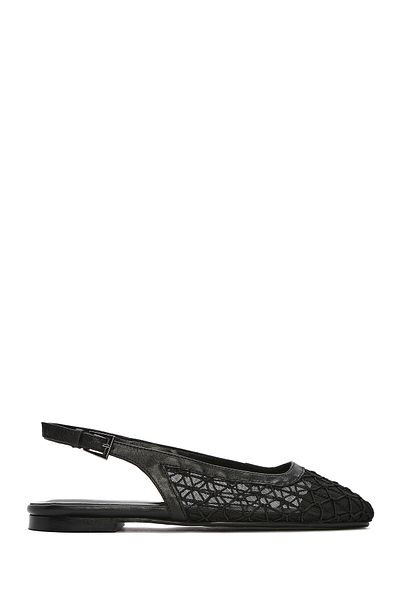 Derimod Women's Black Open Back Patterned Ballerinas 25Sfd18146F