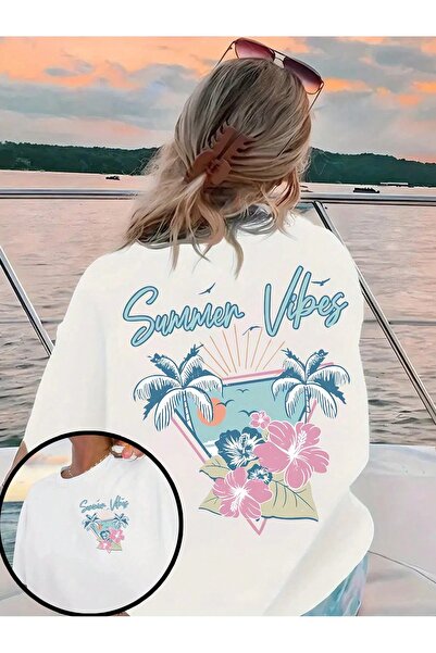 Bengi Clothing تي شيرت مطبوع بأكمام قصيرة وقصة كبيرة الحجم