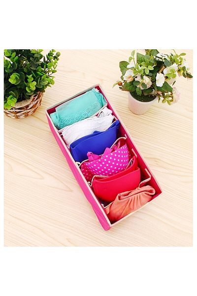 Flippy Storage Box, For Underwear, Socks, Bras, Textile, 32 X 16 X 10 Cm, Pink