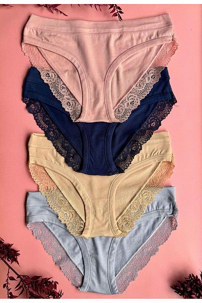 VicTroy Elosia – Κομψό και άνετο γυναικείο εσώρουχο Modal Fabric 4 τεμαχίων, Soft Lace Elegance