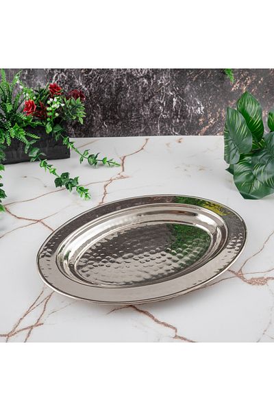 DMT COPPER HOME Gaziantep Copper Embroidered-tatoured Presentation-Accenter Plate Width: 30cm