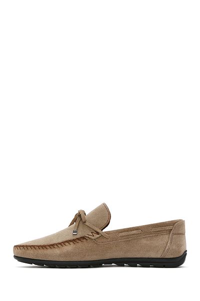 Derimod Men's Beige Suede Leather Casual Loafer 25Sfd 754310