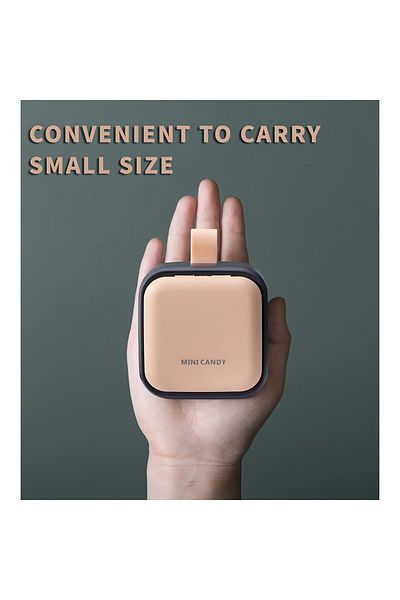 Flippy Mini Medicine Storage Box, 4 Compartments, Airtight Closure, Square 7.5x7.5x3 Cm Pink