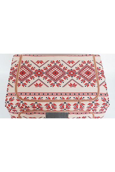 Flippy Flippy Foldable Storage Box, 100L, Window, 2 Doors, Metal Frame, Pattern 2 Traditional
