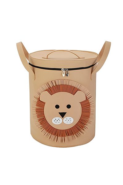 Flippy Flippy 2in1 Storage Box, Lego Toy Carpet 150cm, Large, Handles, Height 40cm, Lion, Brown