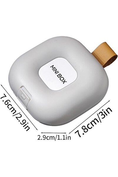 Flippy Cutie pentru depozitarea medicamentelor, rabatabilă, 4 compartimente, închidere etanșă, portabilă, pătrată, alb/gri, PP, 7.