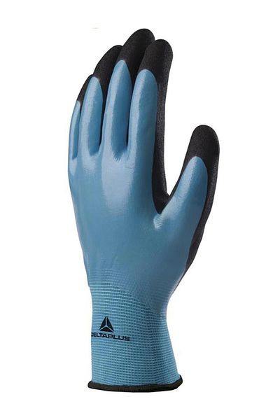 Delta Plus قفازات العمل المطلية المقاومة للماء والزيت Wet & Dry VV636