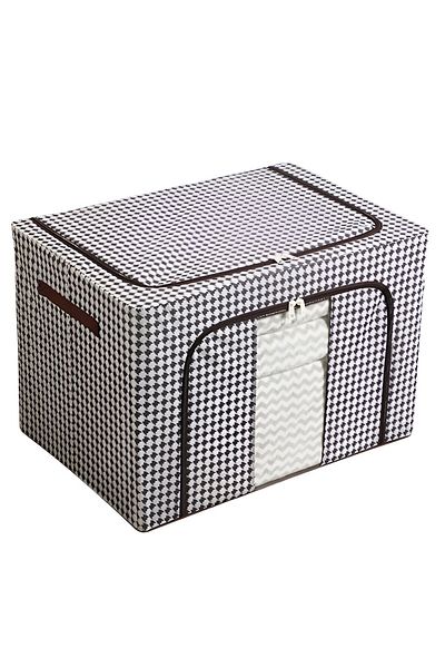 Flippy Foldable Storage Box, Flippy, 24 L, Textile, 40x30x20 cm, Metal Frame, Zebra, Black and White
