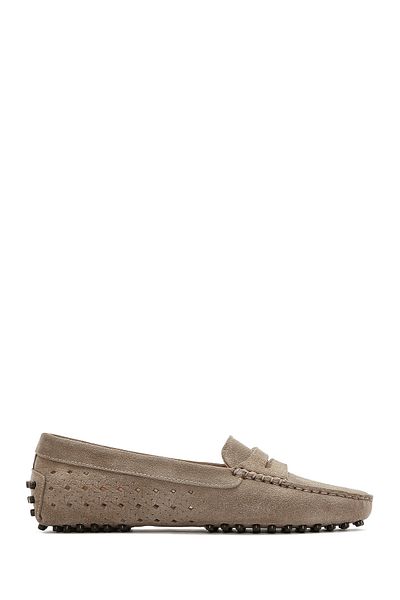 Derimod Women's Mink Suede Leather Loafer 25Sfd 291110