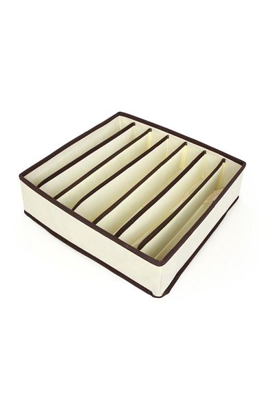 Flippy Storage Box, , For Underwear, Socks And Bras, 32 X 32 X 10 Cm, Beige Color