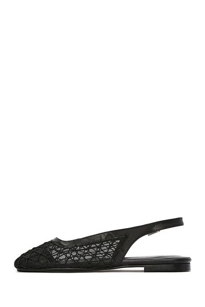 Derimod Women's Black Open Back Patterned Ballerinas 25Sfd18146F