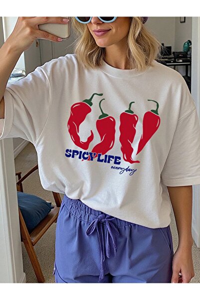 Jose Clothing Tricou imprimat cu mânecă scurtă cu croială supradimensionată