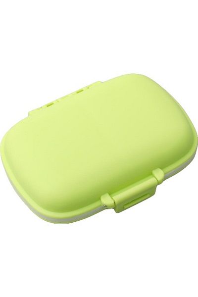 Flippy Medicine Organizer, Plastic, 8 Compartments, 0.1 L, Green, Flippy, 11 x 7 cm
