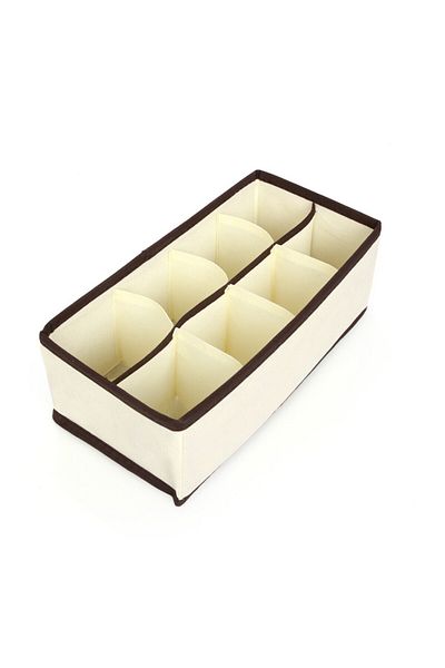 Flippy Flippy Underwear and Socks Box, 8 Compartments, 32x16x10 cm, Beige