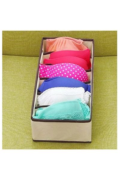 Flippy Storage Box, , For Underwear, Socks And Bras, 32 X 16 X 10 Cm, Beige Color