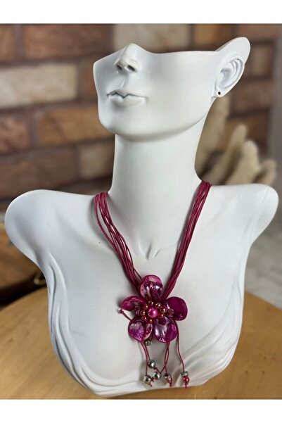 SEDEF TAKI Sedef taşlı çiçek kolye