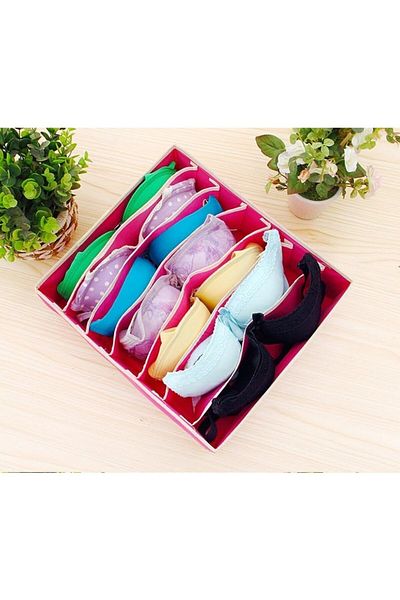 Flippy Storage Box, , For Underwear, Socks, Textile, 32 X 32 X 10 Cm, Pink