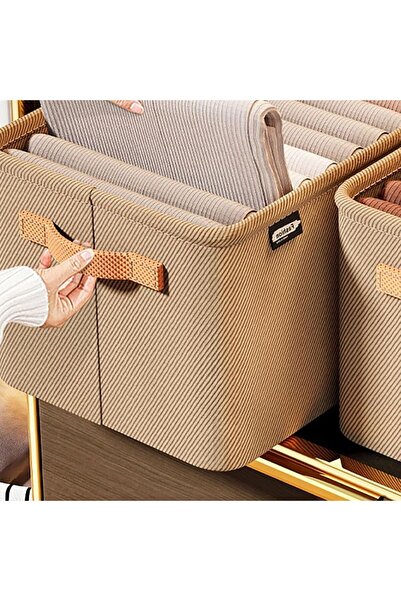 Bibilel Flippy Storage Box, for Clothes, Things, Made of Textile with Metal Frame, Side Handles, Shape