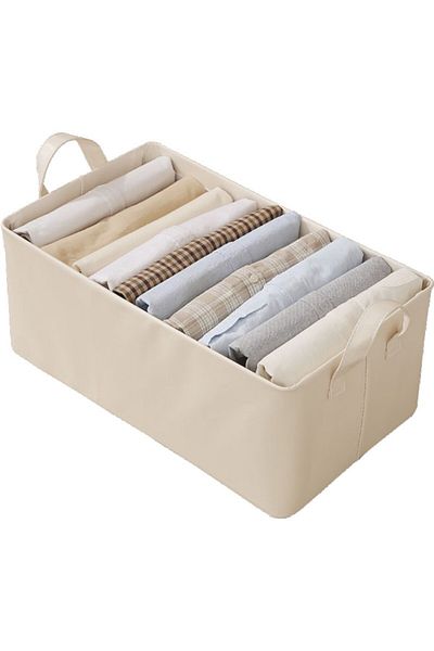 Flippy Flippy Basket Storage Box, Eco-Leather, Foldable, 47x28x20 cm, 26L, Metal Frame, Beige