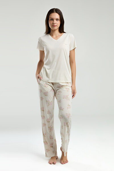 Pierre Cardin Γυναικείο κοντομάνικο σετ πιτζάμα με λαιμόκοψη σε σχήμα V THCLVR.06.PCR