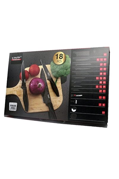 Lotus rose مجموعة سكاكين مطبخ من الفولاذ المقاوم للصدأ مكونة من 18 قطعة