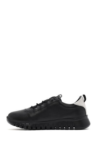 Derimod Women's Black Lace-Up Leather Sneaker 25Sfd 501918