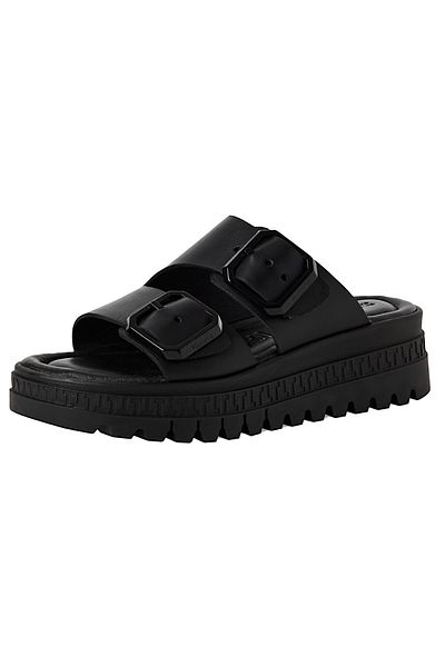 Tamaris Damen Sandalen 1-27202-44 Schwarz 003 Black Leather Leder Mit Touch-it