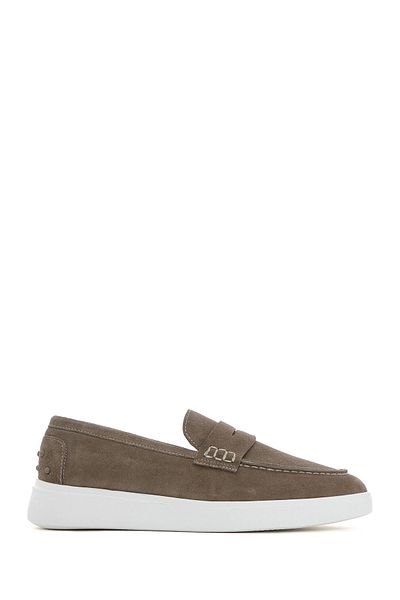 Derimod Men's Mink Thick Soled Suede Leather Casual Loafer 25Sfd 740910