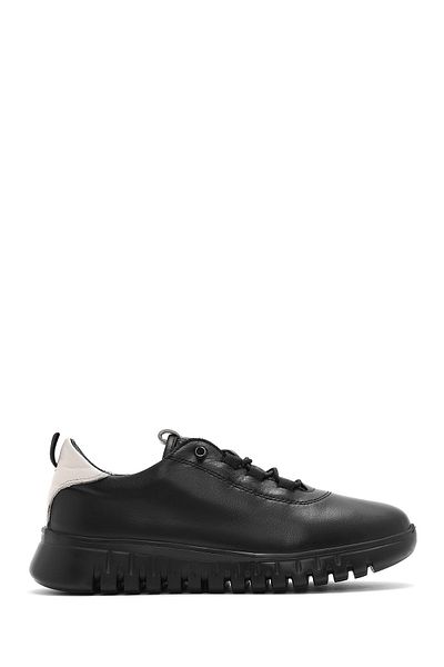 Derimod Women's Black Lace-Up Leather Sneaker 25Sfd 501918