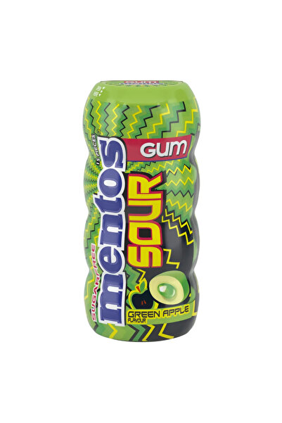 Mentos 30 g Sour Green Apple Flavored Dragee Chewing Gum.